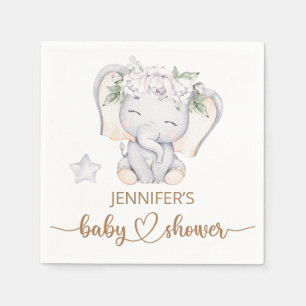 Baby Elephant Watercolor Baby Shower Napkins