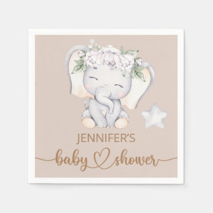 Baby Elephant Watercolor Baby Shower Napkins