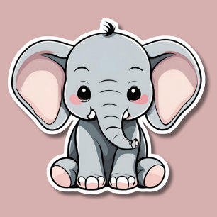 Baby Elephant Waterproof  Sticker