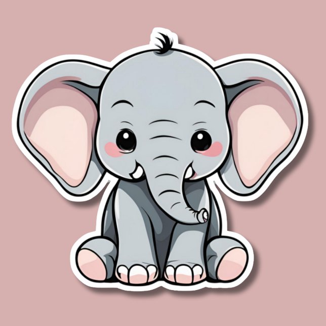 Baby Elephant Waterproof  Sticker (Creator Uploaded)