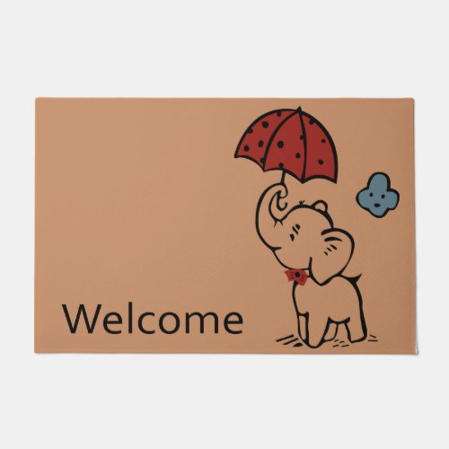 Baby Elephant Welcome Doormat  Cute Animal Gifts