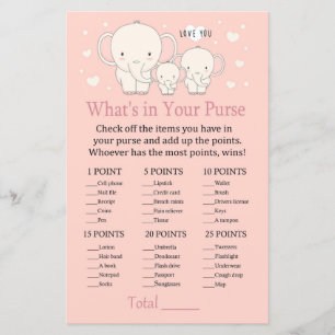 Baby Elephant What's in your purse game