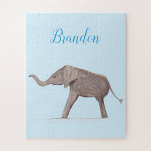 Baby Elephant wildlife Animal For Kids art Jigsaw Puzzle