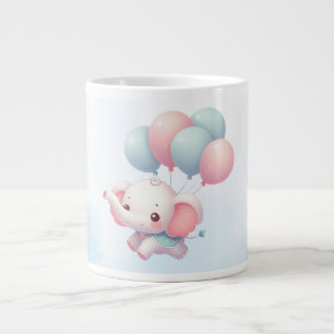  baby elephant with balloons giant coffee mug