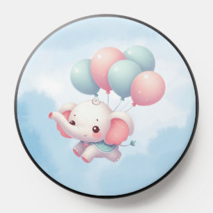 baby elephant with balloons PopSocket