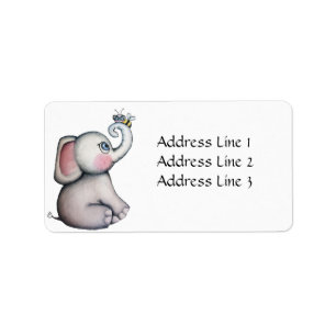 Baby Elephant with Bee Address Label