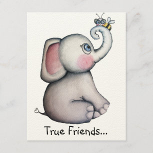 Baby Elephant with Bee Invitation card