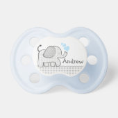Baby Elephant with Blue Hearts Pacifier (Front)