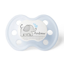 Baby Elephant with Blue Hearts Pacifier Baby Elephant with Blue Hearts Pacifier