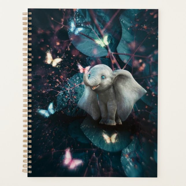 Baby elephant with butterfly's design-planner. planner (Front)