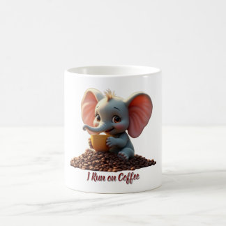 Baby Elephant with Coffee Mug Novelty