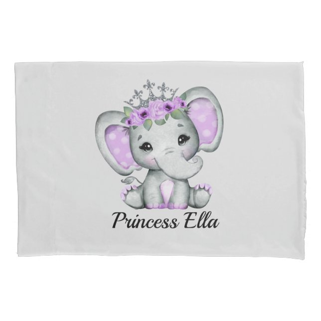 Baby Elephant with Flowers   Baby  Pillow Case (Front)