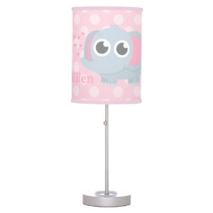 Baby Elephant With Love Girls Nursery Room Decor Table Lamp