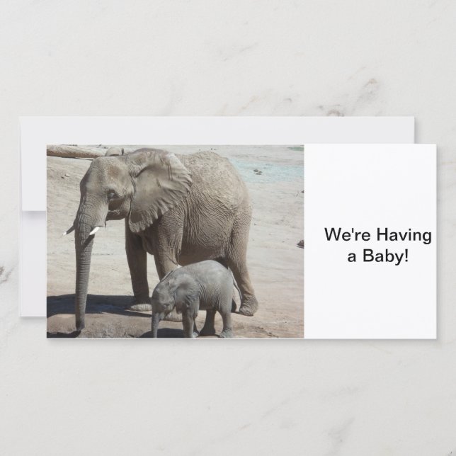 Baby Elephant with Mommy Announcement (Front)