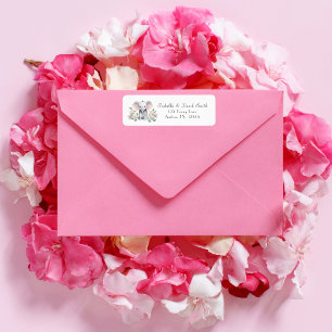 Baby Elephant With Peonies, Eucalyptus Return Label