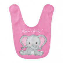 Baby elephant with pink ears