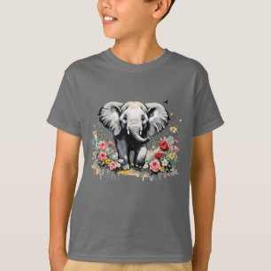 Baby Elephant With Roses T-Shirt
