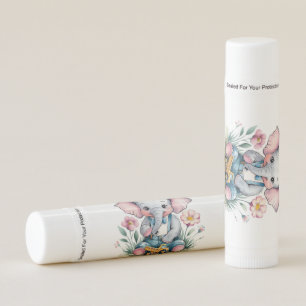 Baby Elephant with Truck Baby Shower Lip Balm