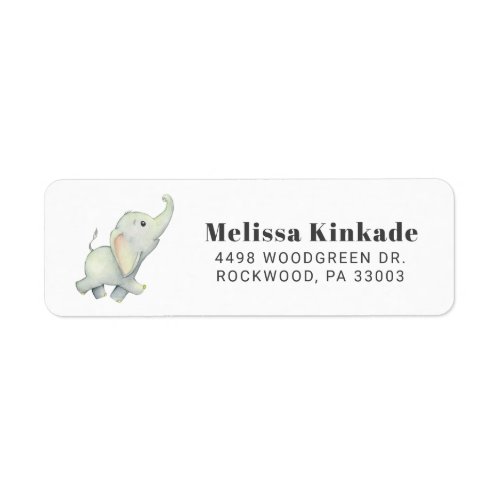 Baby Elephant Woodland Animal Return Address Label