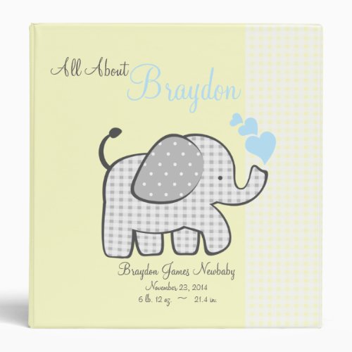 Baby Elephant Yellow All About Baby Binder
