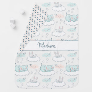 Baby Elephants and Bunnies Blanket