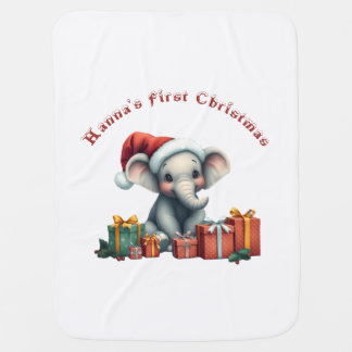 Baby Elephant's First Christmas Blanket