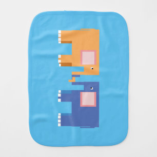 Baby elephants friends burp cloth