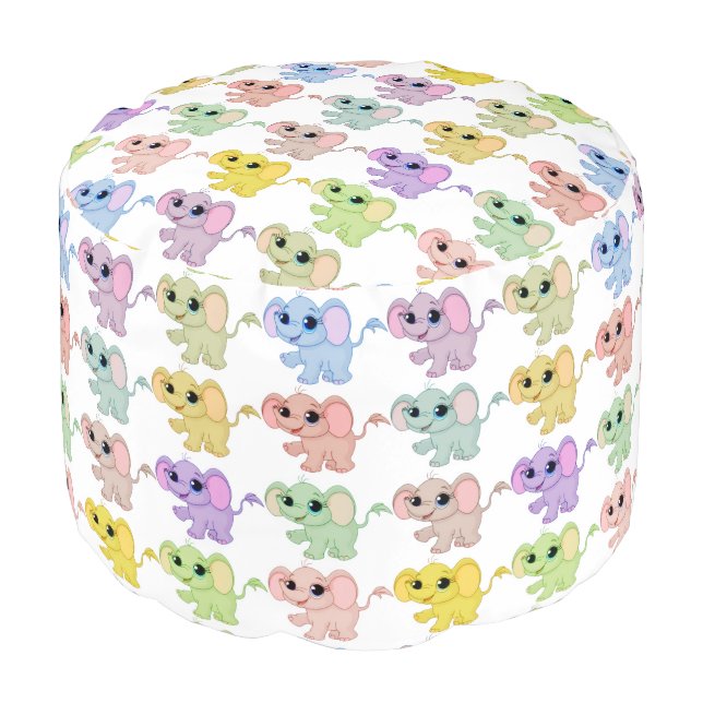 Baby Elephants Pouf (Angled Front)