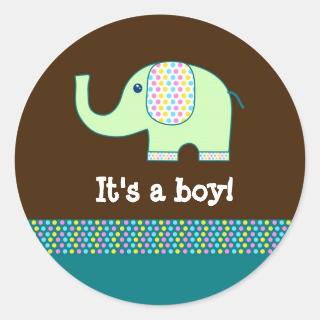 Baby ElephantStickers - Customize it! Classic Round Sticker (Front)