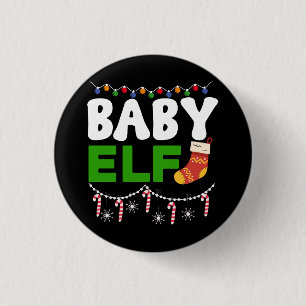 Baby Elf Christmas Holiday Design-84608 Button