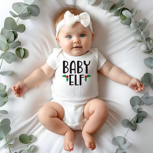 Baby Elf Family Christmas Baby Bodysuit