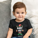 Baby elf family matching christmas outfit name baby T-Shirt<br><div class="desc">Get into the holiday spirit with this fun Baby elf t-shirt which is part of a matching family elf outfit collection containing gifts for any member of the family. Perfect for any Christmas family reunion, or as a family matching pajama, this t-shirt features a cute elf hat and legs, with...</div>