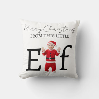 Baby Elf Merry Christmas Holiday Gift Throw Pillow