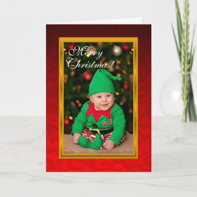 Baby Elf Red Christmas Card (Front)