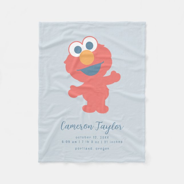 Baby Elmo | Baby Birth Stats Fleece Blanket (Front)