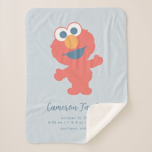 Baby Elmo  Baby Birth Stats Sherpa Blanket
