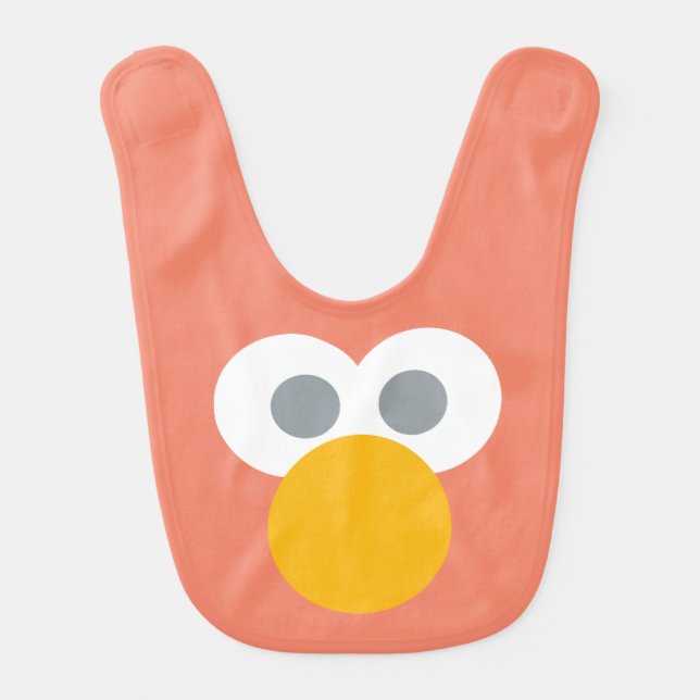 Baby Elmo Face Shape Pattern Bib (Front)