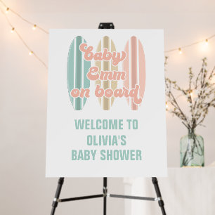 Baby Emm on Board Surfboard Beach Baby Shower