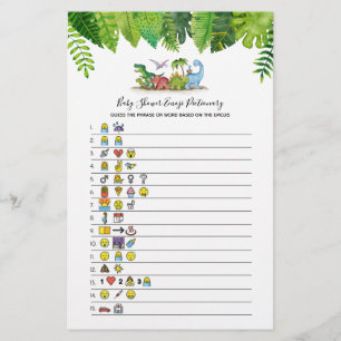 Baby Emoji Dinosaur Baby Shower Game