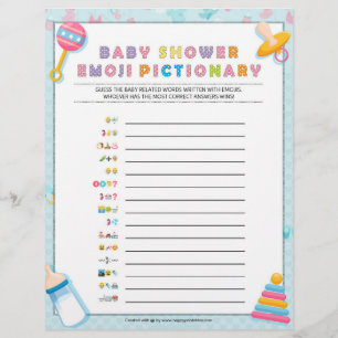 Baby Emoji Pictionary [Baby Basics Blue] Letterhead
