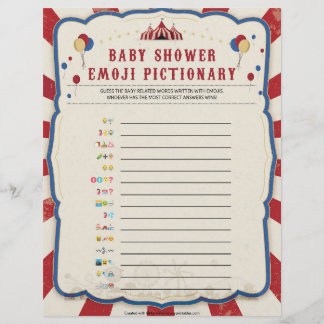 Baby Emoji Pictionary [Circus Theme] Letterhead