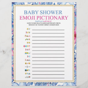 Baby Emoji Pictionary [Floral Watercolors] Letterhead
