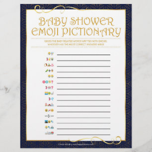 Baby Emoji Pictionary [Golden Blue] Letterhead
