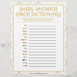 Baby Emoji Pictionary [Golden Lines] Letterhead