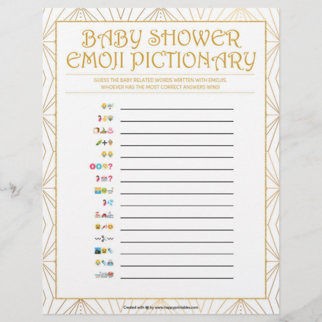 Baby Emoji Pictionary [Golden Lines] Letterhead (Front)