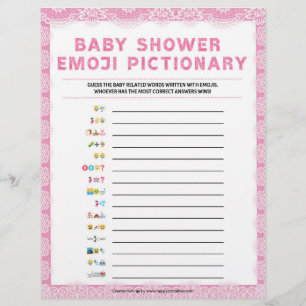 Baby Emoji Pictionary [Luxury Lace [Pink]] Letterhead