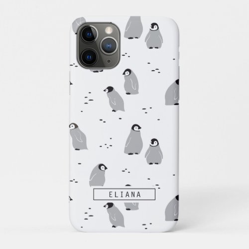 Baby emperor penguin chick pattern iPhone 11 pro case