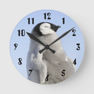 Baby Emperor Penguin, Snow Hill Island Round Clock