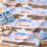 Baby Fabric Pattern | Blue Bow &amp; Star Nursery