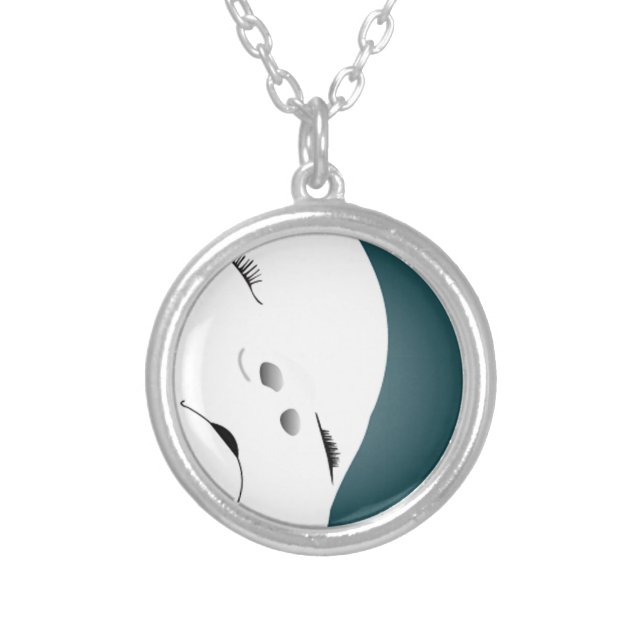 Baby Face 2 Silver Plated Necklace (Front)